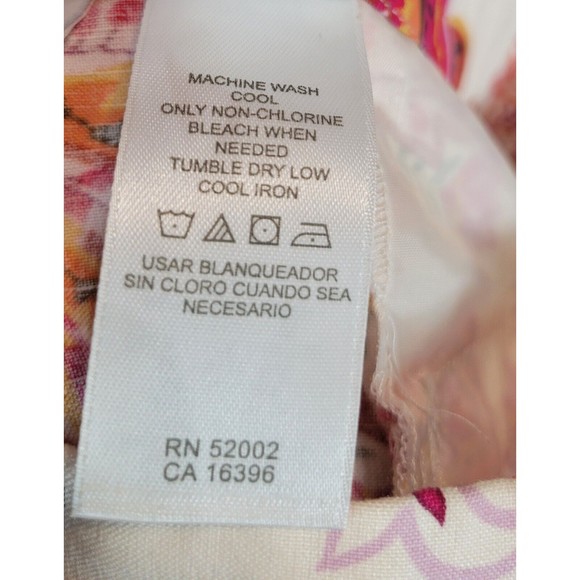 Liz Claiborne‎ Pants Women's 16P  Petite Silk Linen Blend Capri Cropped Paisley - Picture 3 of 10